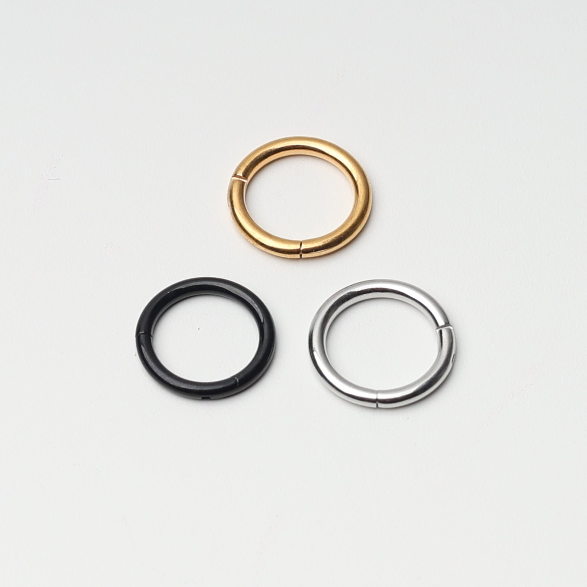 1.0mm 18 Gauge Gold Minimal Septum Ring, Earring, Titanium - 6mm, 8mm, 10mm, 12mm Septum clicker - Hinged Segment clicker, helix hoop,daith