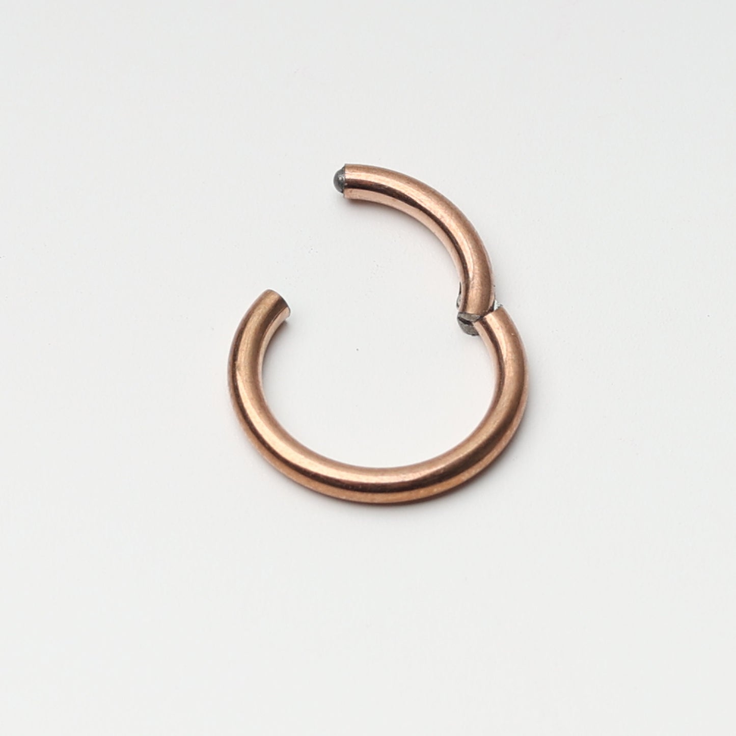 1.6mm Rose Gold Titanium Septum Clicker, 10mm, ASTM F136, Nose Jewelry, Helix Hoop, Daith, Minimal Septum Ring. Ear Clicker, Endless Hoops