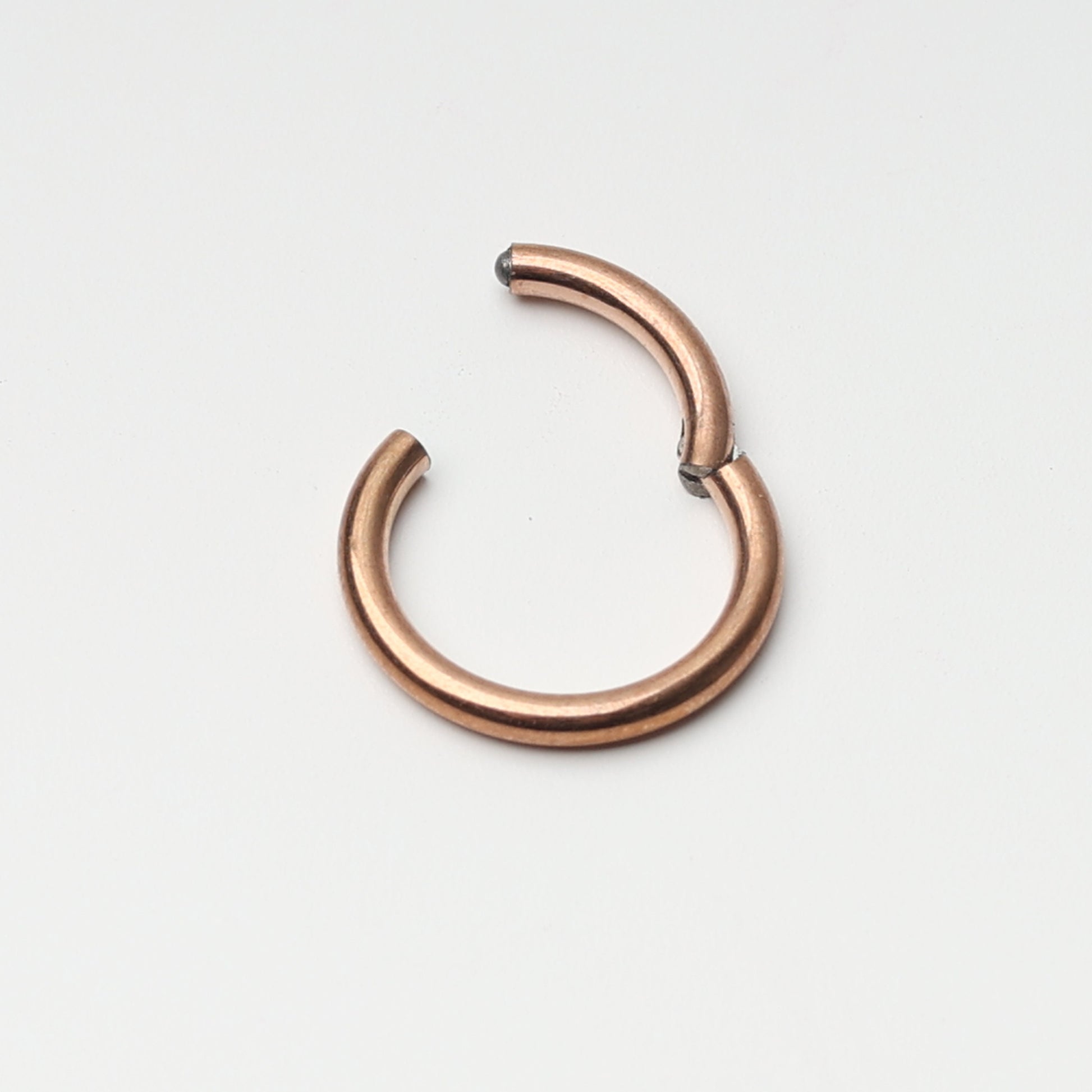 1.6mm Rose Gold Titanium Septum Clicker, 10mm, ASTM F136, Nose Jewelry, Helix Hoop, Daith, Minimal Septum Ring. Ear Clicker, Endless Hoops