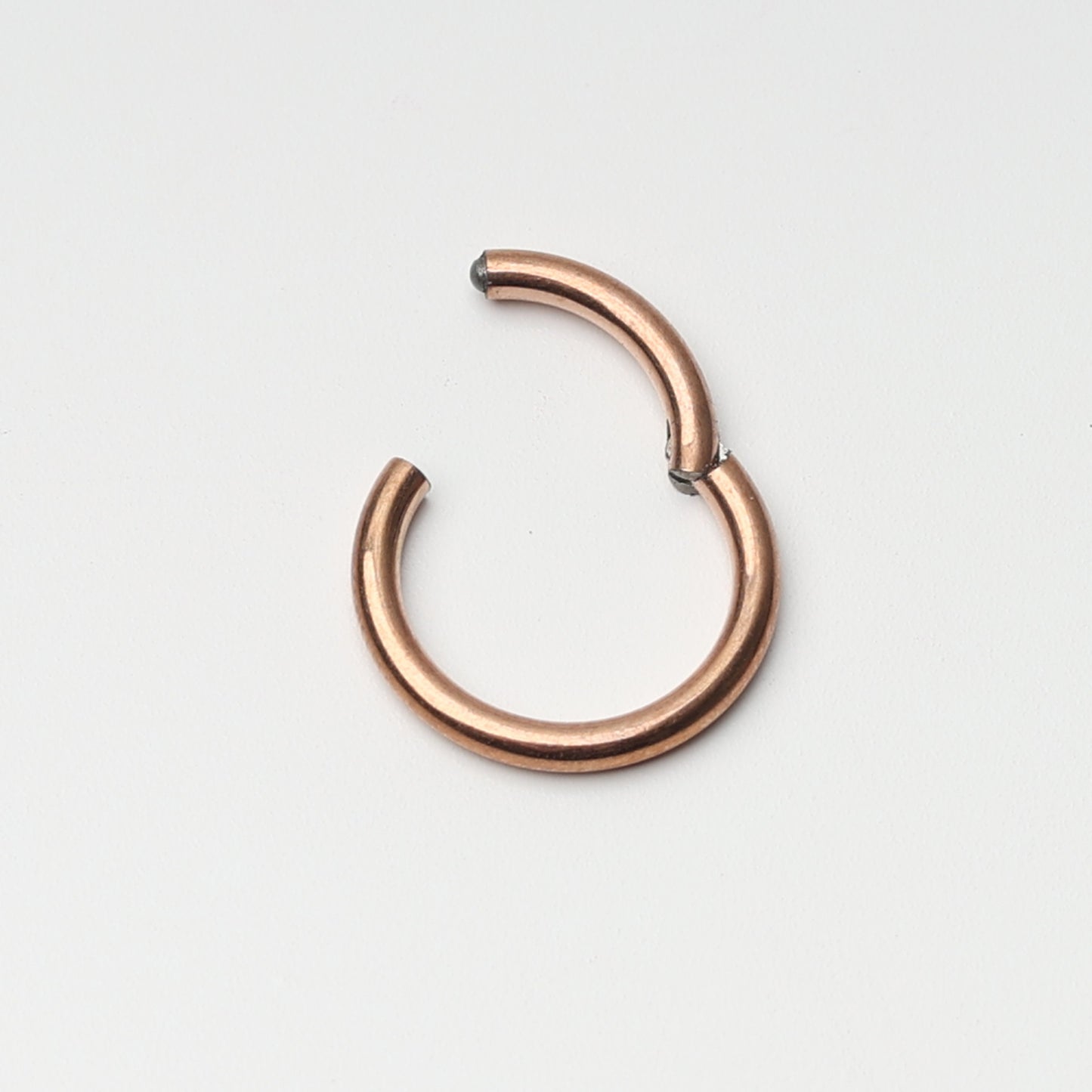 1.6mm Rose Gold Titanium Septum Clicker, 10mm, ASTM F136, Nose Jewelry, Helix Hoop, Daith, Minimal Septum Ring. Ear Clicker, Endless Hoops