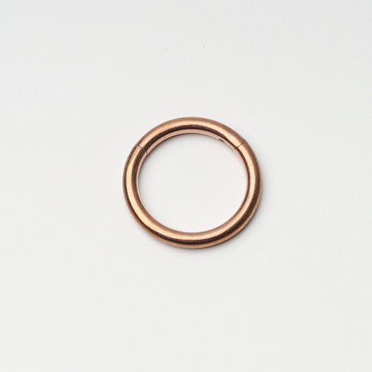 1.6mm Rose Gold Titanium Septum Clicker, 10mm, ASTM F136, Nose Jewelry, Helix Hoop, Daith, Minimal Septum Ring. Ear Clicker, Endless Hoops