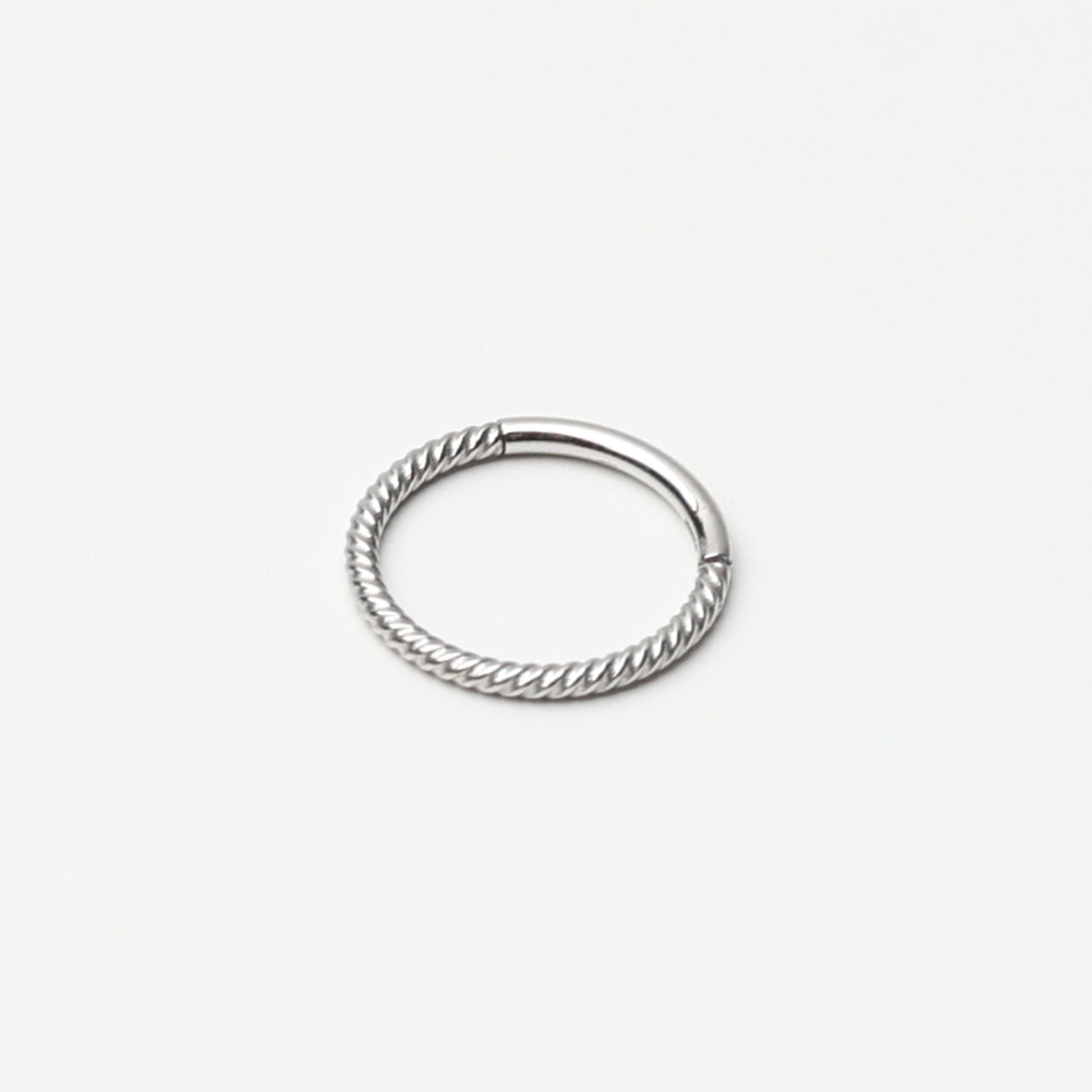 18G Twisted Titanium Septum Clicker, 1.0mm, ASTM F136, Nose Jewelry, Helix Hoop, Daith, Minimal Septum Ring. Ear Clicker, Endless Hoops