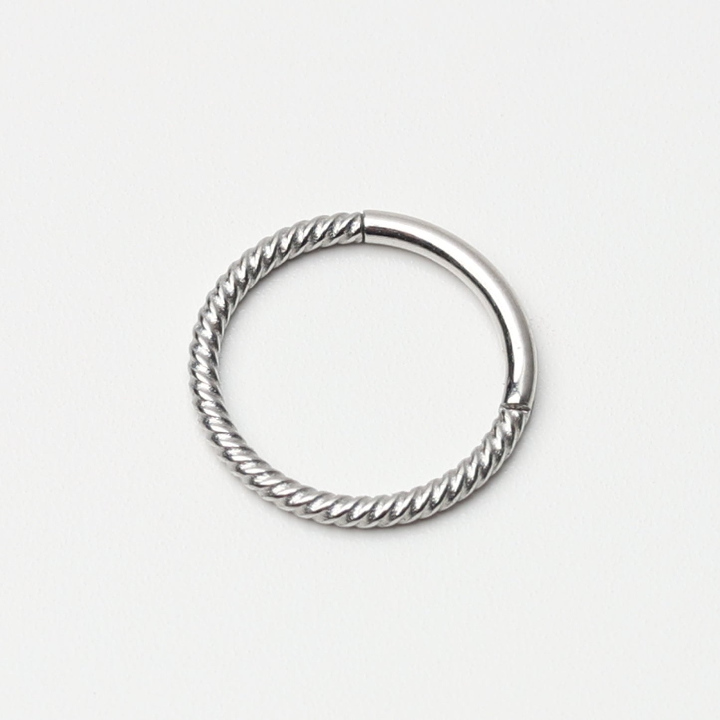 18G Twisted Titanium Septum Clicker, 1.0mm, ASTM F136, Nose Jewelry, Helix Hoop, Daith, Minimal Septum Ring. Ear Clicker, Endless Hoops