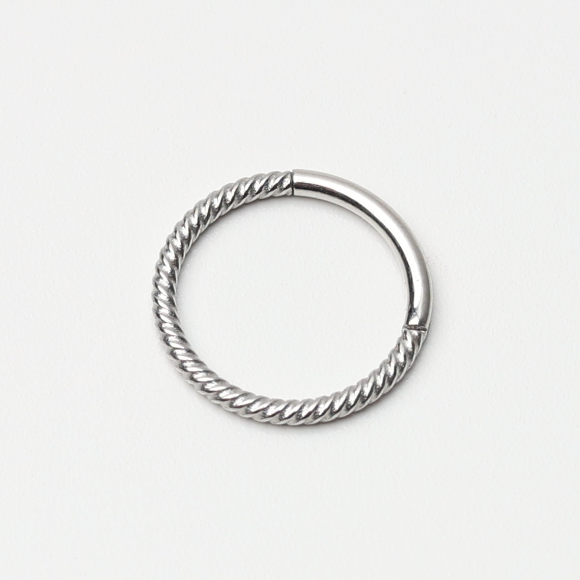 18G Twisted Titanium Septum Clicker, 1.0mm, ASTM F136, Nose Jewelry, Helix Hoop, Daith, Minimal Septum Ring. Ear Clicker, Endless Hoops