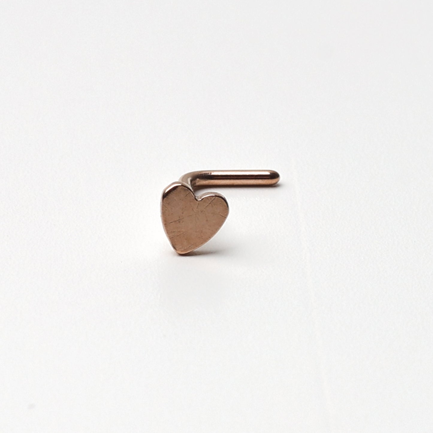 Heart Shaped Nose Stud, Stainless Steel Nose Jewelry, L Shaped Nose Stud, Nostril Jewelry, Nose Piercing