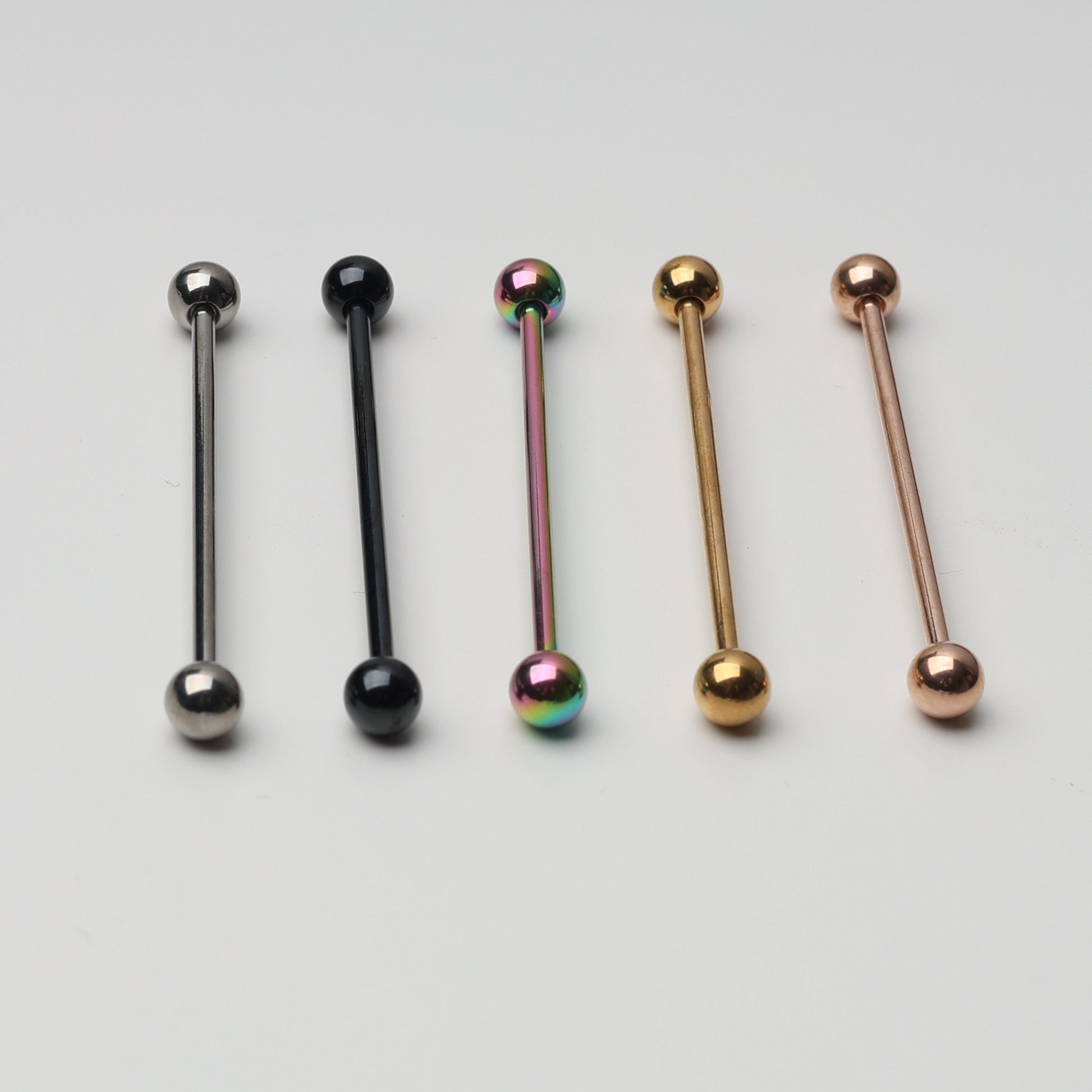 Industrial Barbell, Industrial Piercing, 14g 1.6mm Industrial Barbell 34mm, 36mm, 38mm, 316L Surgical Steel Scaffold Earring