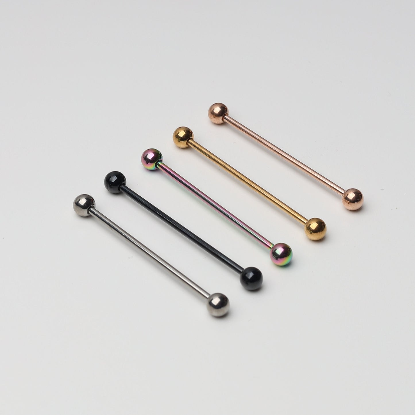 Industrial Barbell, Industrial Piercing, 14g 1.6mm Industrial Barbell 34mm, 36mm, 38mm, 316L Surgical Steel Scaffold Earring