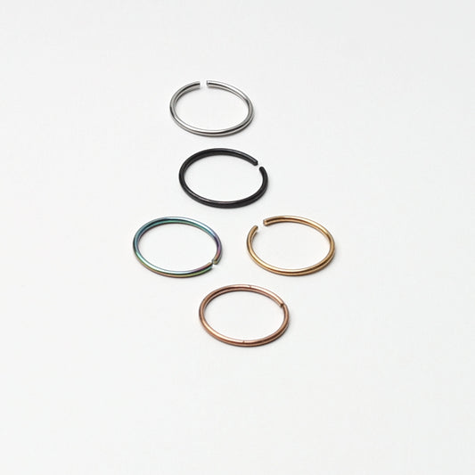 Nose Ring Hoop Varieties, Small Nose Hoop, Large Nose Ring, Subtle Hoops, 20 gauge 0.8mm nose ring, Seamless Hoops, Gold Hoop Nose Jewelry