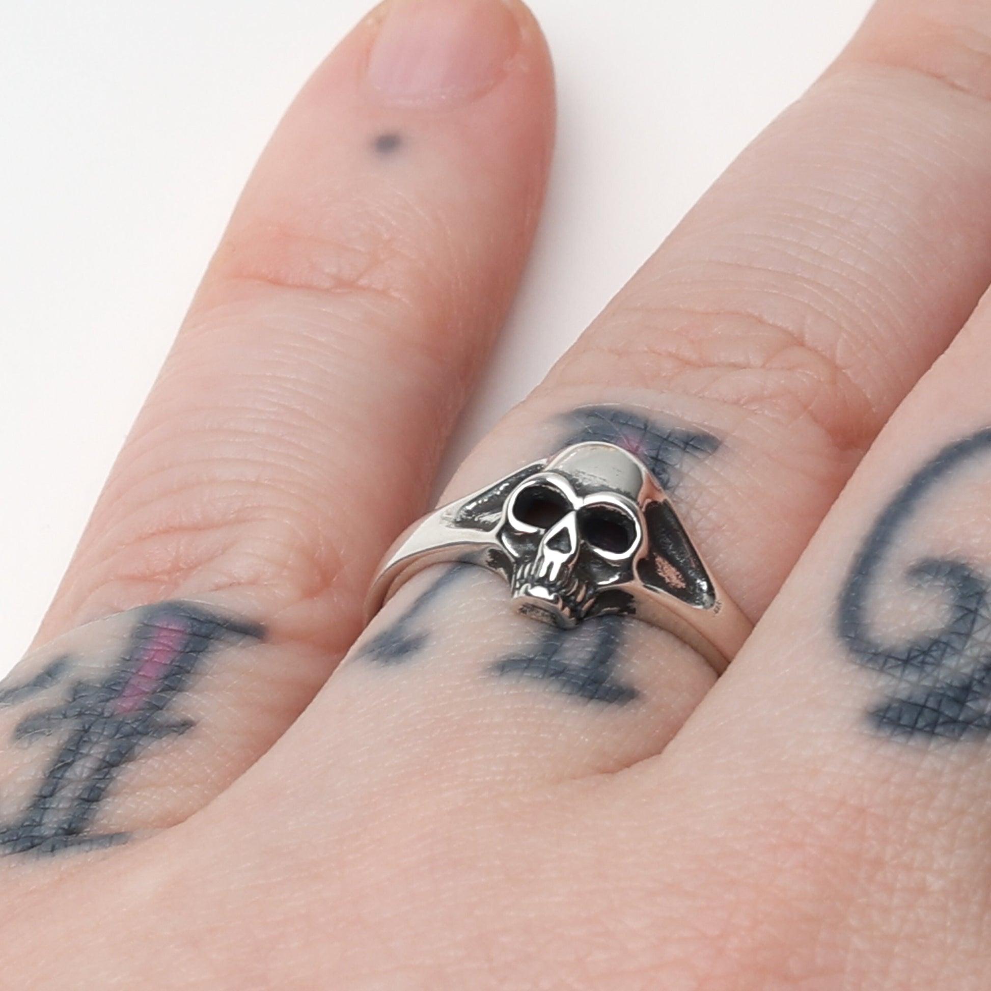 Sterling Silver Skull Ring, Tiny Silver Skull Ring, Minimalist, Minimal, 925, Goth Ring, Biker, Alternative