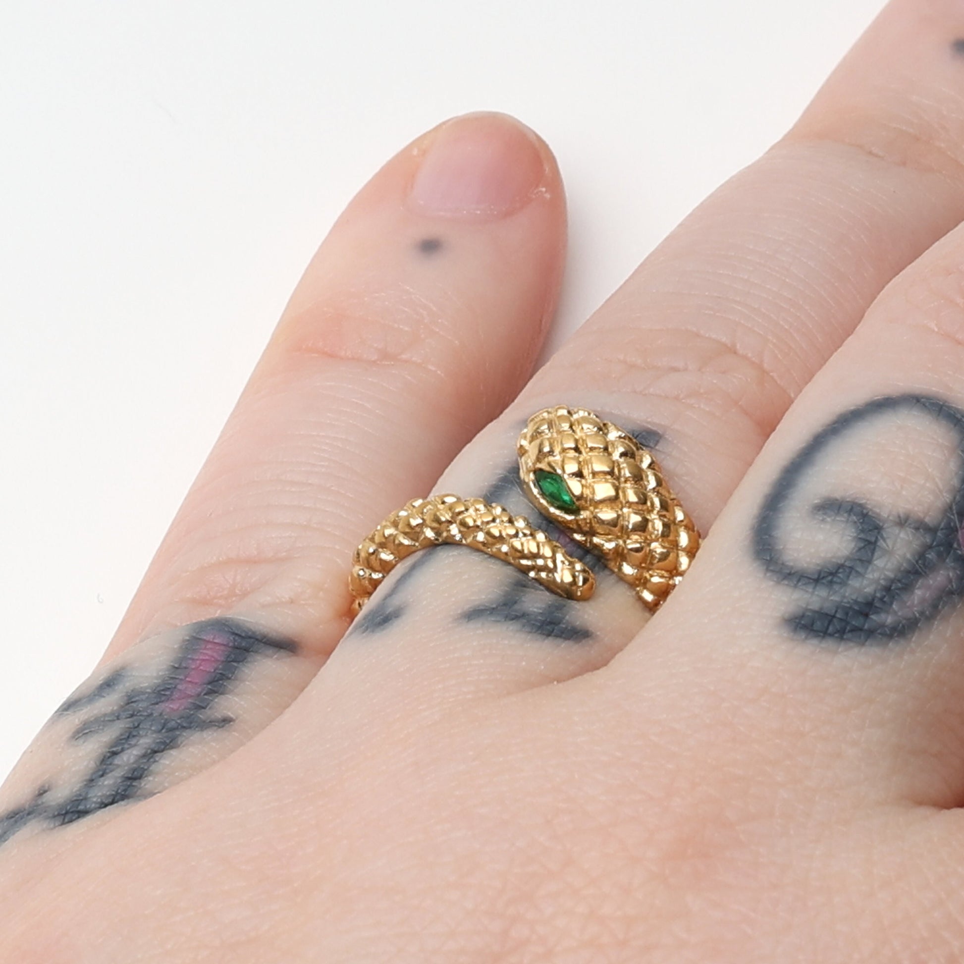 Snake Ring, Size 7 Wrap Around Ring, Stainless Steel Chunky Snake Ring, Gold Serpent Ring, Simple Ring, Gift For Her