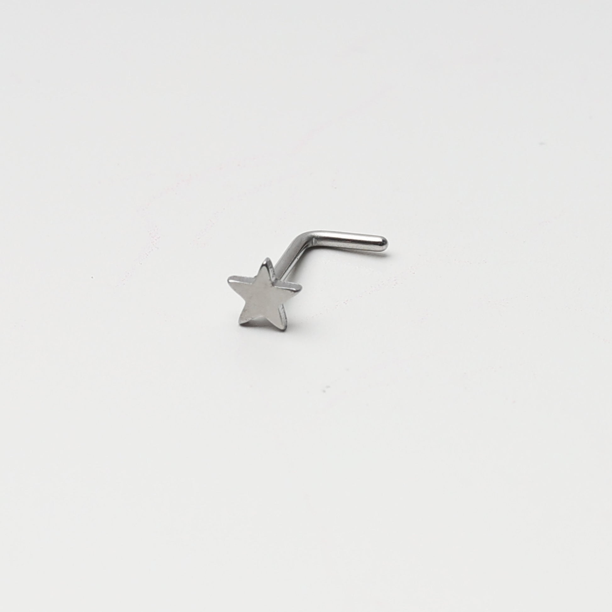 Star Shaped Nose Stud, Stainless Steel Nose Jewelry, L Shaped Nose Stud, Nostril Jewelry, Nose Piercing