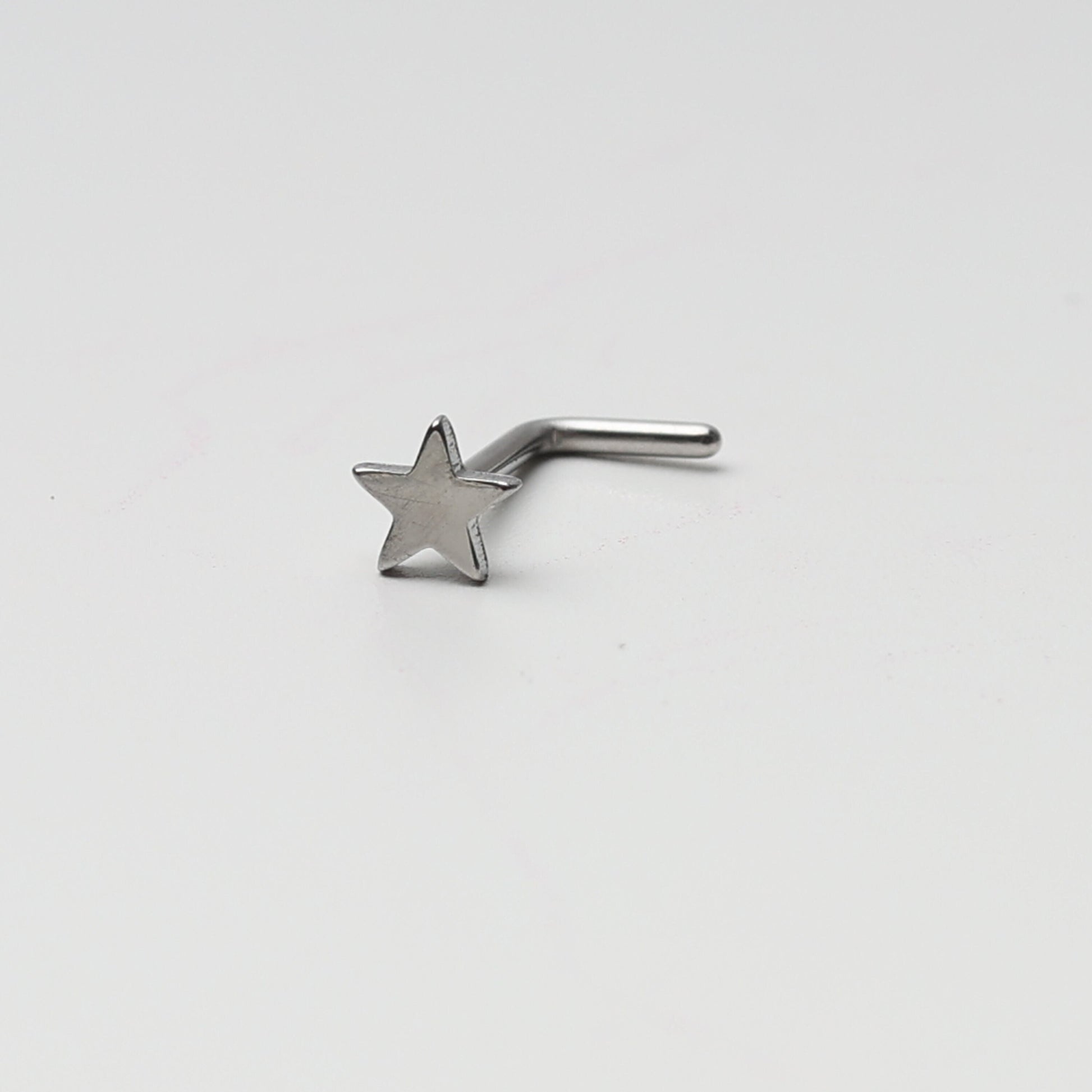 Star Shaped Nose Stud, Stainless Steel Nose Jewelry, L Shaped Nose Stud, Nostril Jewelry, Nose Piercing