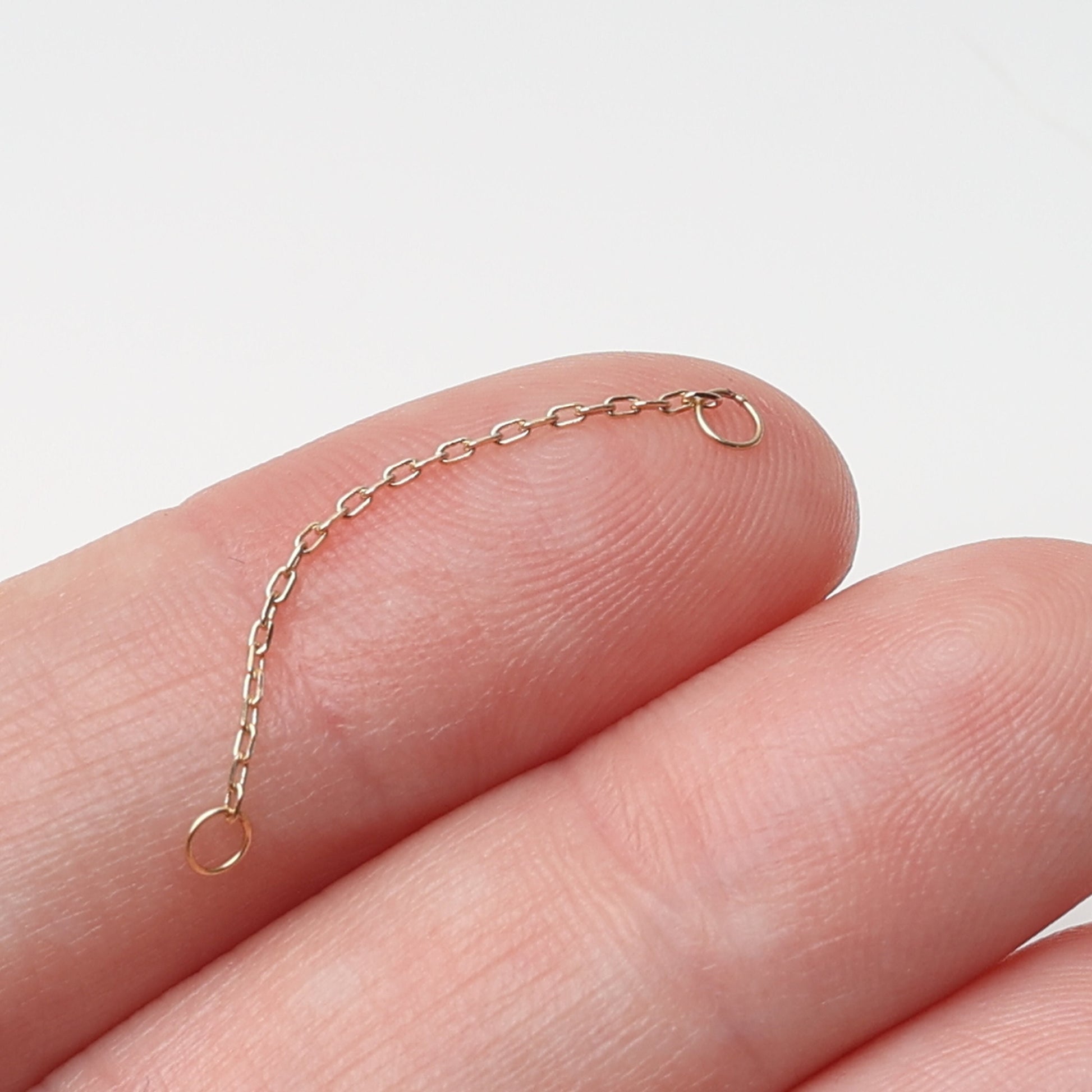 28mm 14K Solid Gold Nose Chain Attachment, Chain Piercing, Loop Chain Earring, Helix Chain, Cartilage Chain ,Linking Chain Connector