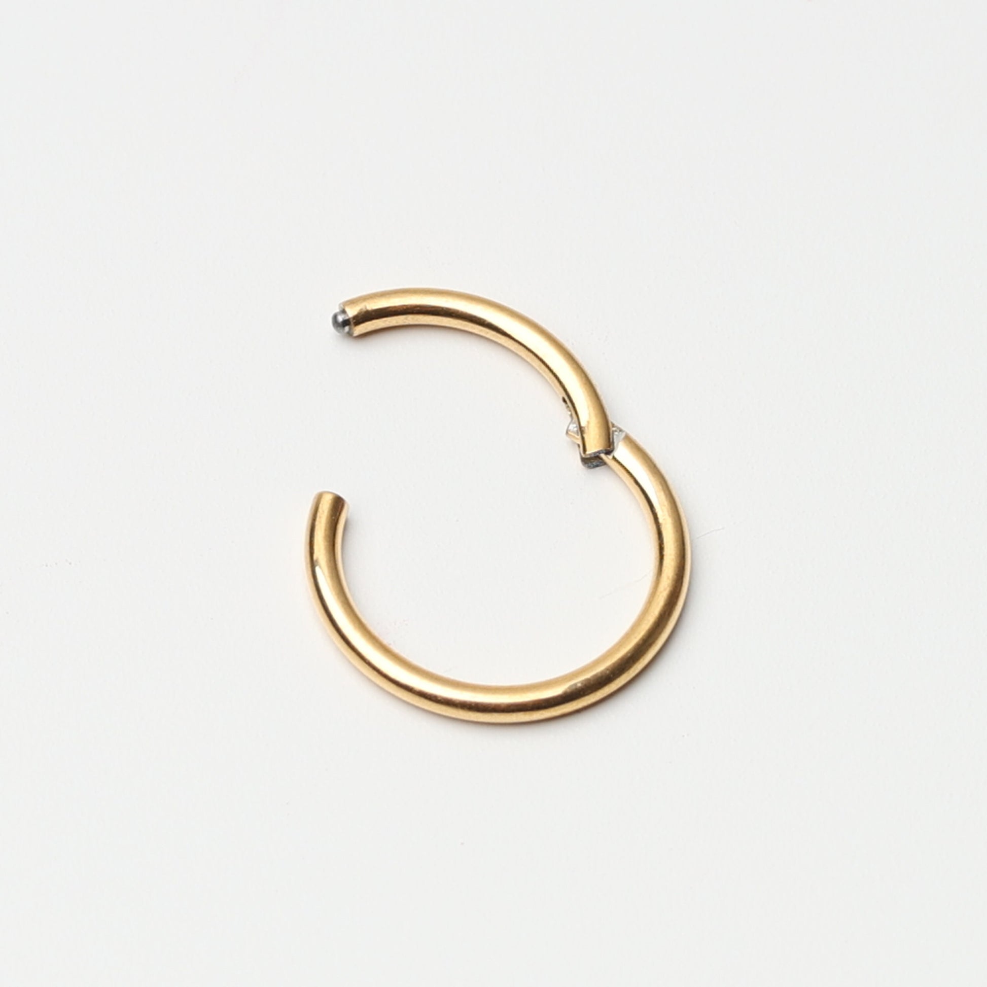 Gold Titanium Septum Clicker, All Sizes, ASTM F136, Nose Jewelry, Helix Hoop, Daith Jewelry, Minimal Septum Ring. Ear Clicker, Endless Hoops