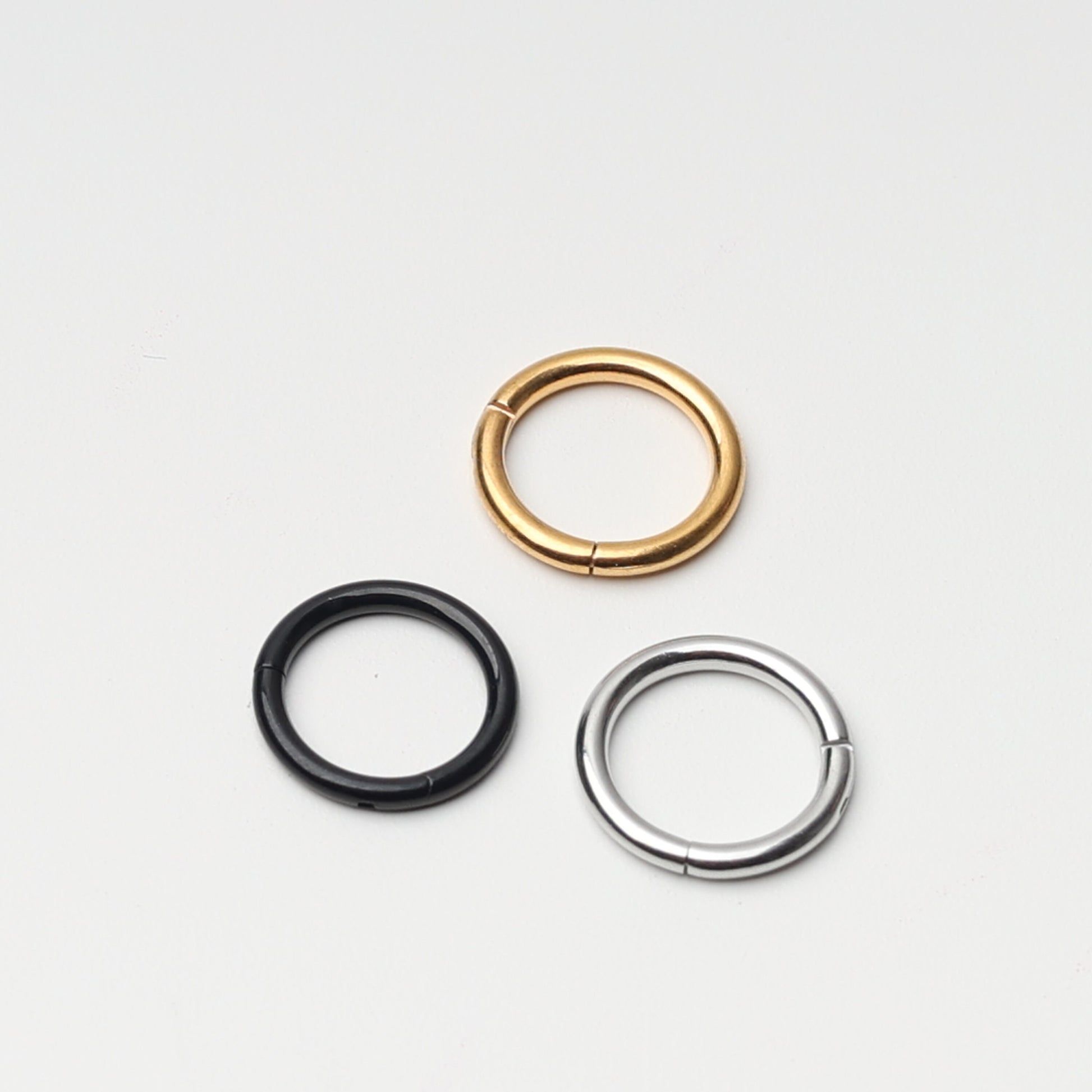 1.0mm 18 Gauge Gold Minimal Septum Ring, Earring, Titanium - 6mm, 8mm, 10mm, 12mm Septum clicker - Hinged Segment clicker, helix hoop,daith