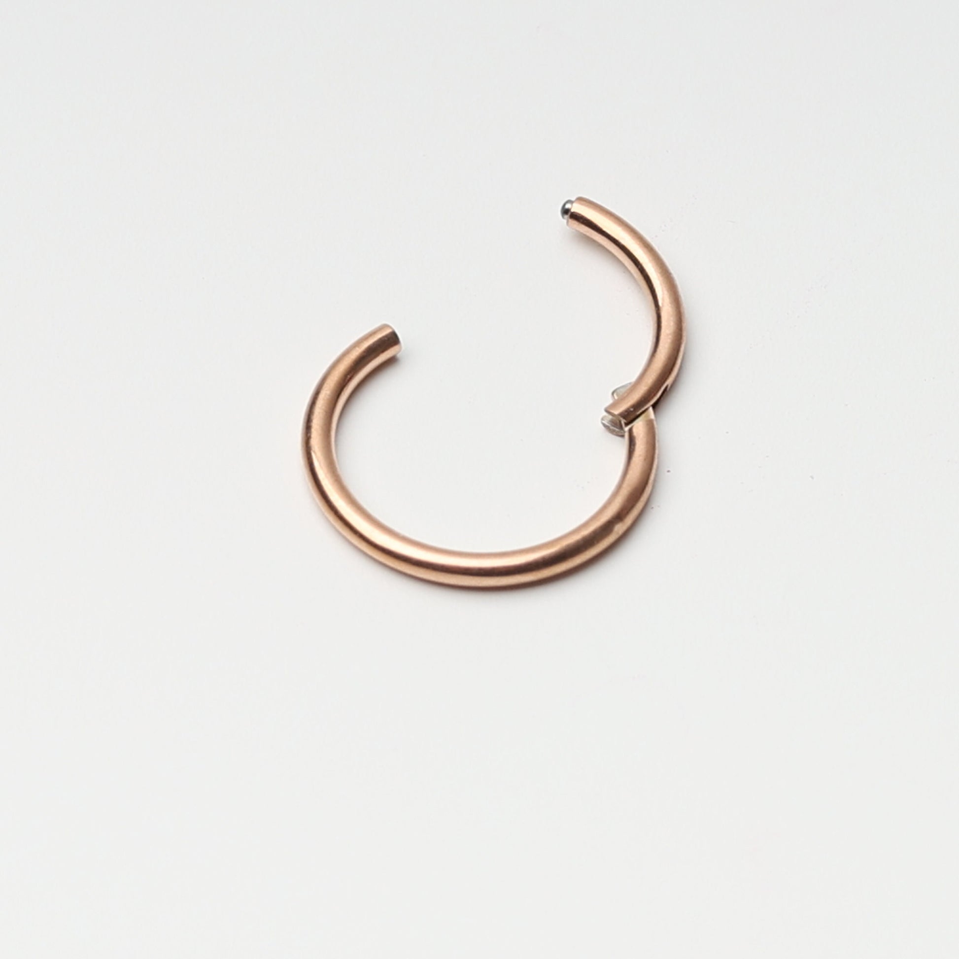 Rose Gold Titanium Septum Clicker, All Sizes, ASTM F136, Nose Jewelry, Helix Hoop, Daith, Minimal Septum Ring. Ear Clicker, Endless Hoops