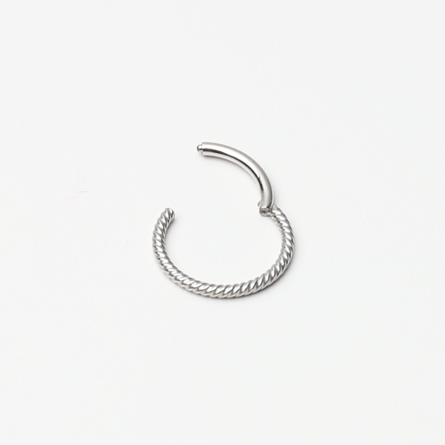 18G Twisted Titanium Septum Clicker, 1.0mm, ASTM F136, Nose Jewelry, Helix Hoop, Daith, Minimal Septum Ring. Ear Clicker, Endless Hoops