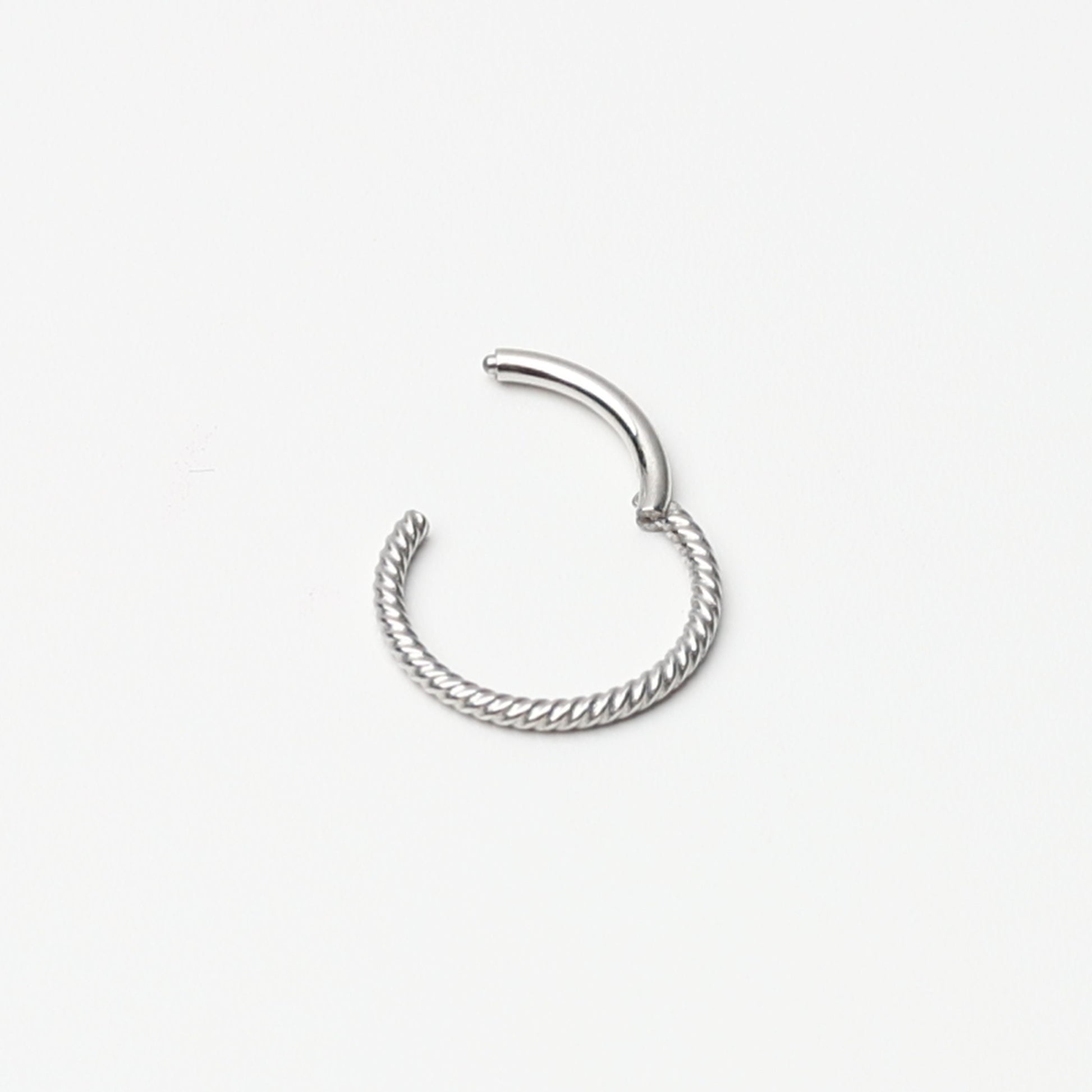 18G Twisted Titanium Septum Clicker, 1.0mm, ASTM F136, Nose Jewelry, Helix Hoop, Daith, Minimal Septum Ring. Ear Clicker, Endless Hoops