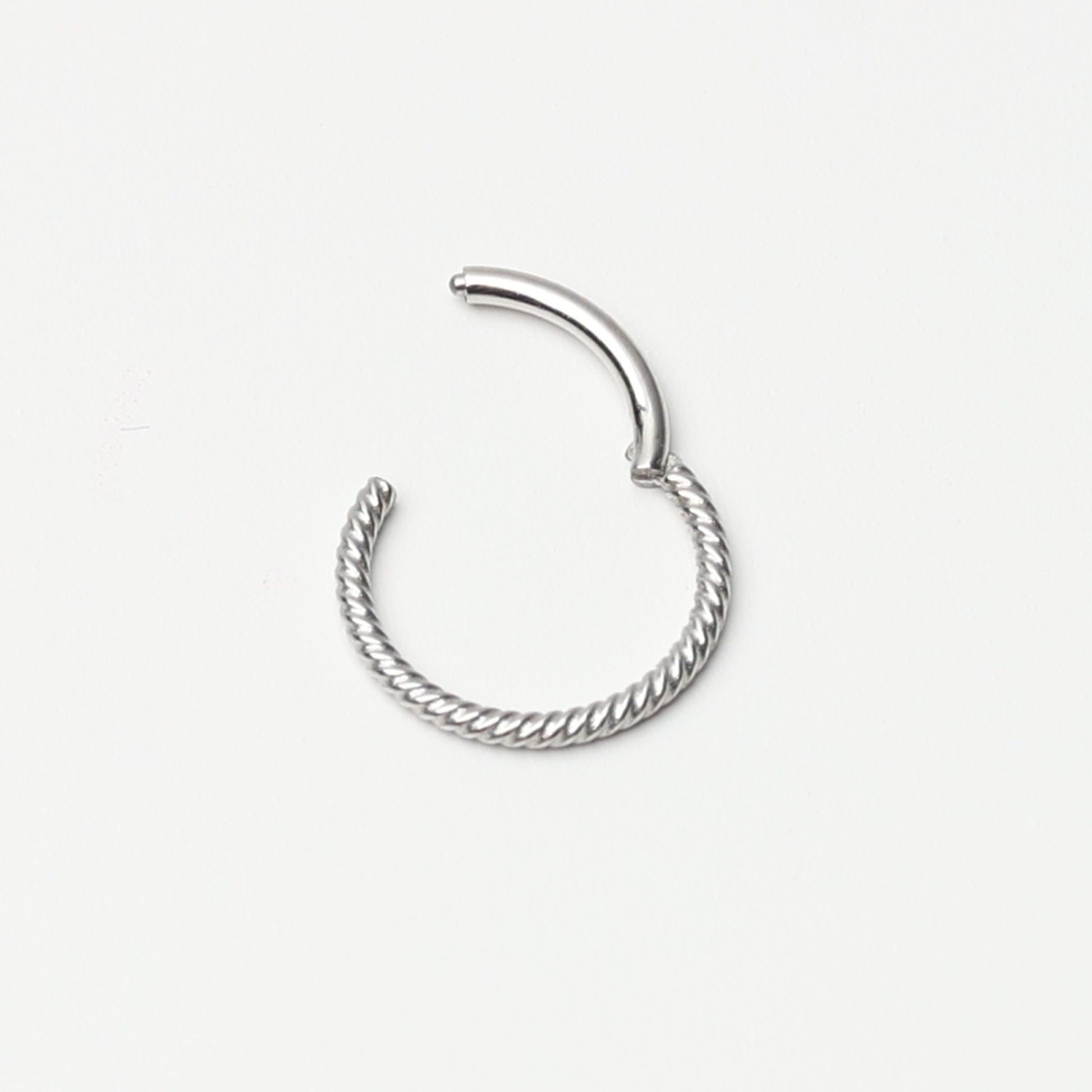 18G Twisted Titanium Septum Clicker, 1.0mm, ASTM F136, Nose Jewelry, Helix Hoop, Daith, Minimal Septum Ring. Ear Clicker, Endless Hoops