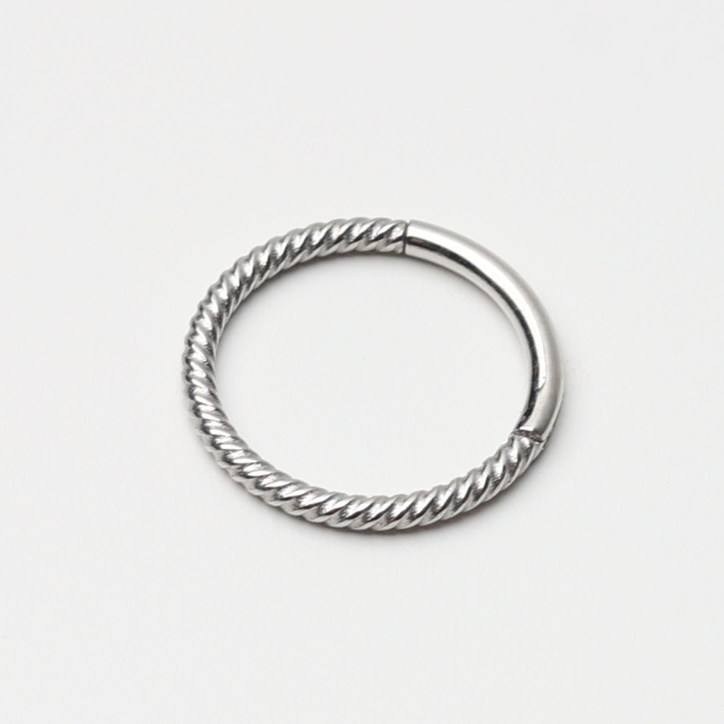 18G Twisted Titanium Septum Clicker, 1.0mm, ASTM F136, Nose Jewelry, Helix Hoop, Daith, Minimal Septum Ring. Ear Clicker, Endless Hoops