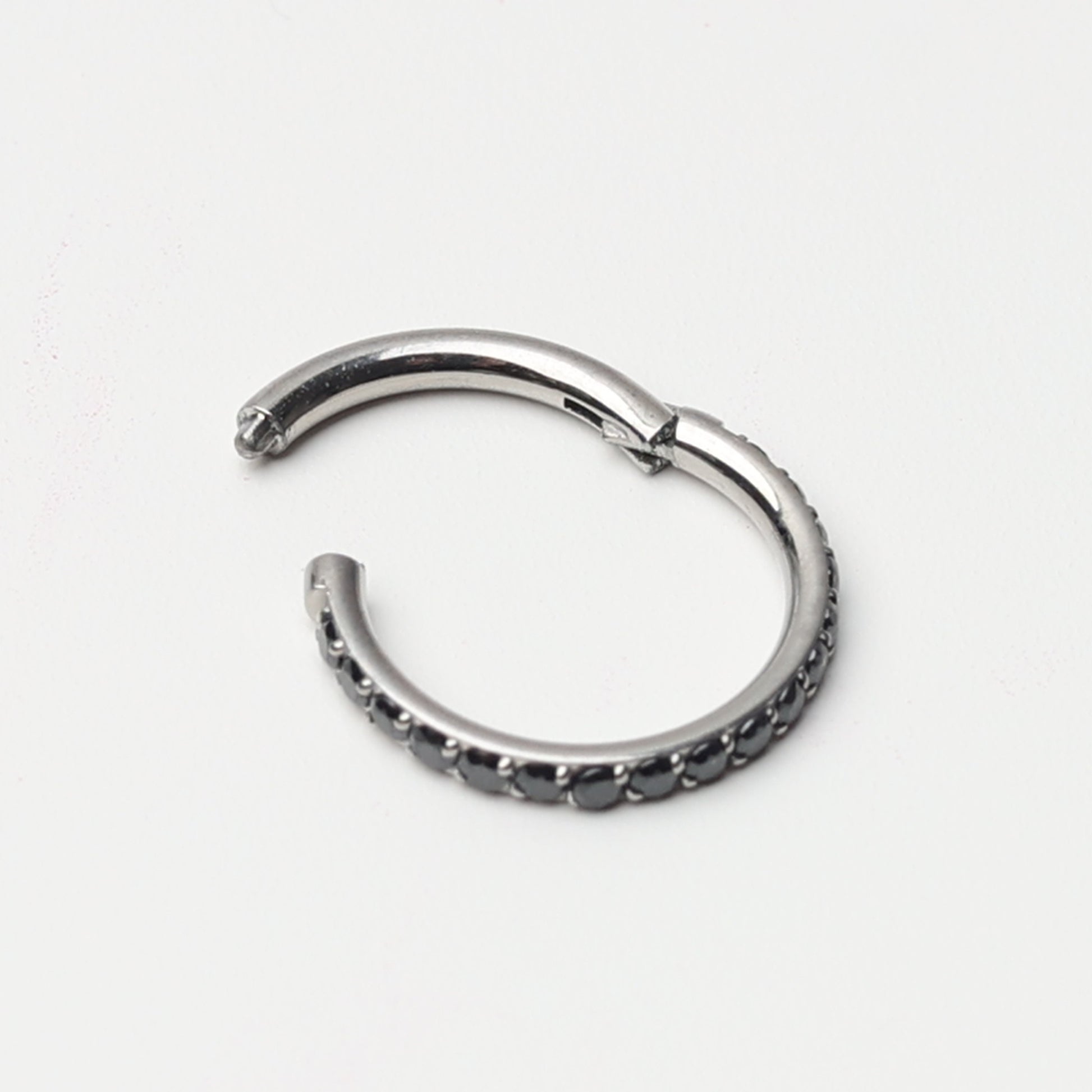 16G or 18G Paved Clicker Hoops, Hinged Clicker Hoop, Daith Hoop, Septum Ring, Nose Ring, Helix Hoop, Round Earring, Nose Ring, Nose Jewelry