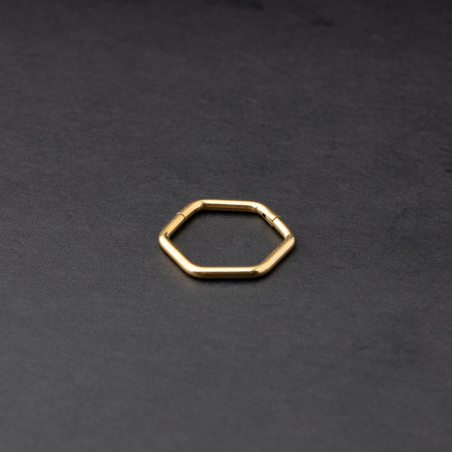 Gold Minimal Hexagon Clicker Ring, Huggie Hoop Earrings, Septum Jewelry, Daith Piercing, Septum Clicker, Nose Jewelry