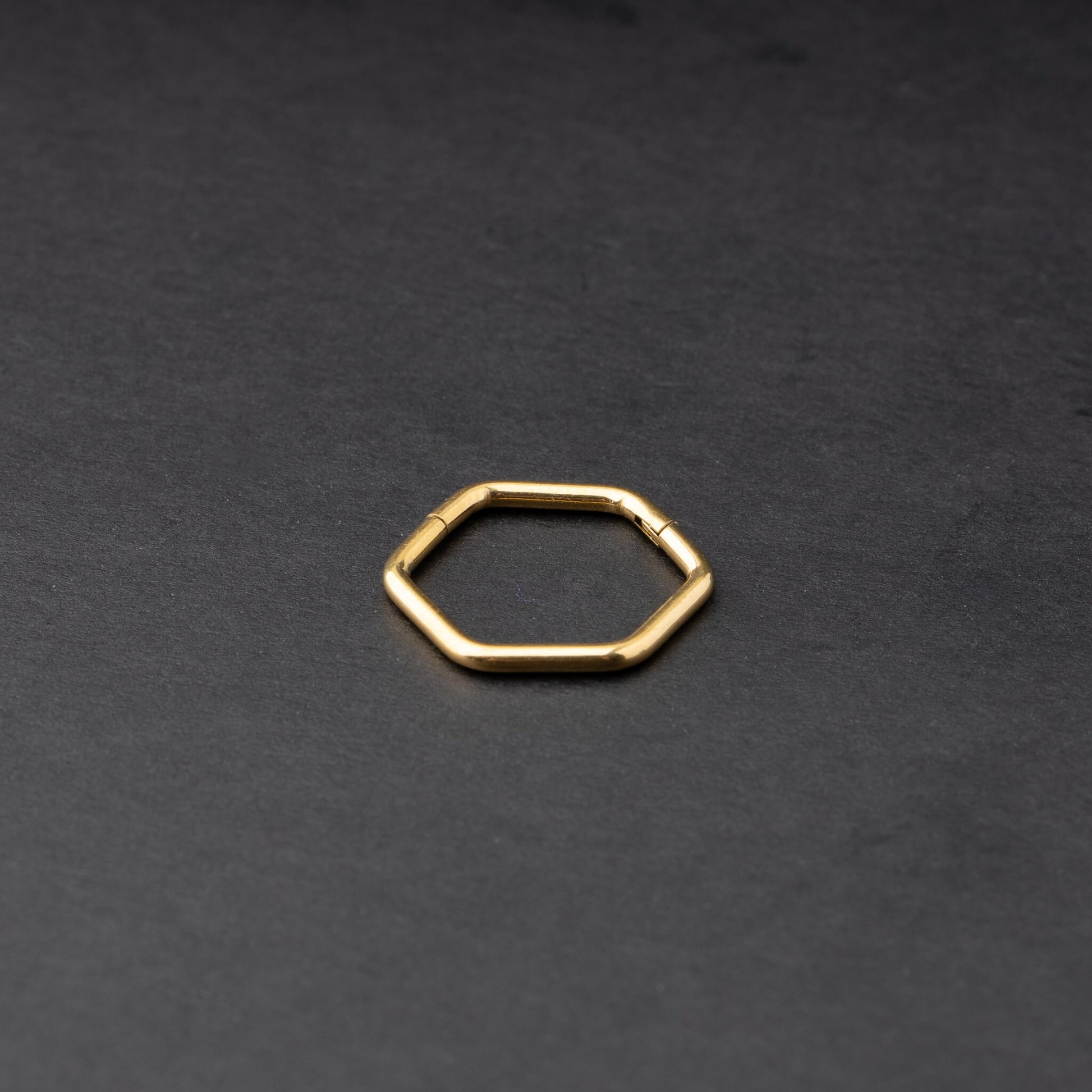 Gold Minimal Hexagon Clicker Ring, Huggie Hoop Earrings, Septum Jewelry, Daith Piercing, Septum Clicker, Nose Jewelry