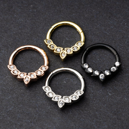 Ornate Jewelled Septum Ring