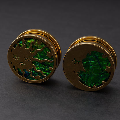 Pair of Sun and Moon Plugs for Gauges. Plugs and Tunnels, in 0G to 1" sizes. Jewelry for Stretched Ears.