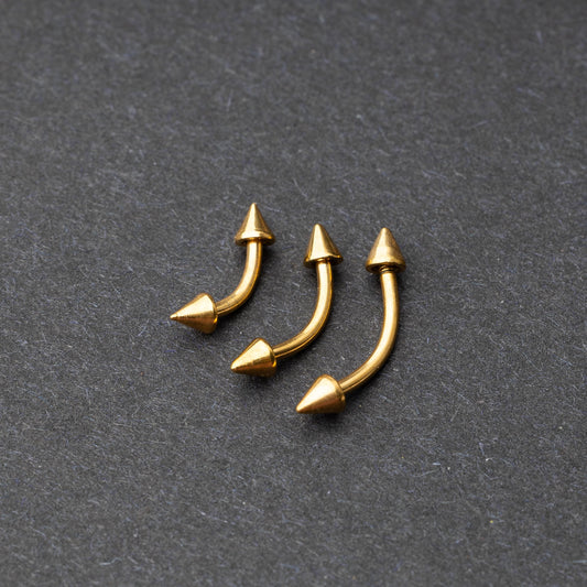 Gold Spiked Curved Barbell