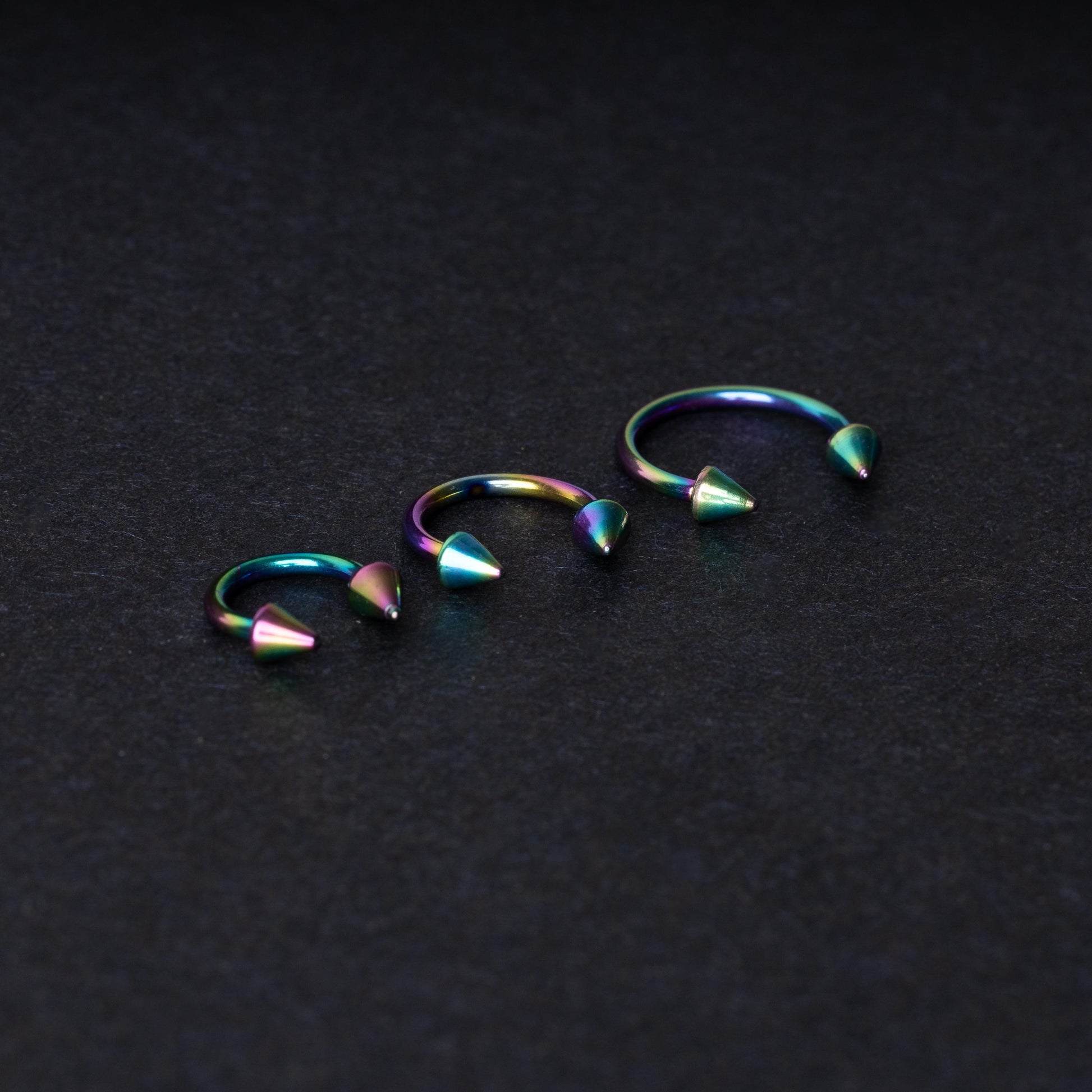 Rainbow Spiked Horseshoe Hoop