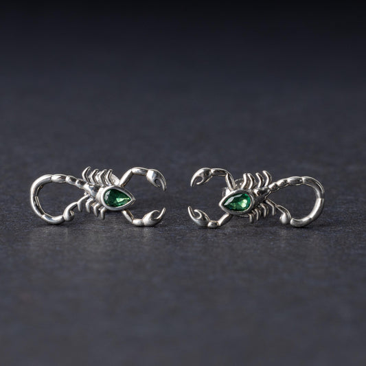 Silver Scorpion Earrings